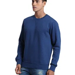 ColorPlus Blue Cotton Tailored Fit Sweatshirt image 3