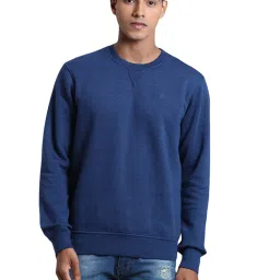 ColorPlus Blue Cotton Tailored Fit Sweatshirt image 1