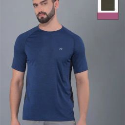 Force NXT Indigo & Olive Regular Fit Sports T-Shirt - Pack Of 2-picture-3