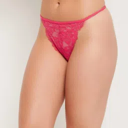 Clovia Pink Lace Panty image 3