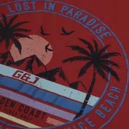 Gini & Jony Kids Red Printed T-Shirt image 3