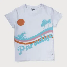 Gini & Jony Kids White Printed T-Shirt image 1
