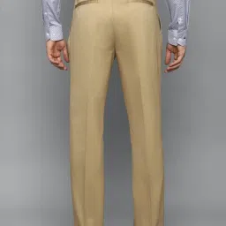 Louis Philippe Khaki Cotton Regular Fit Trousers image 2