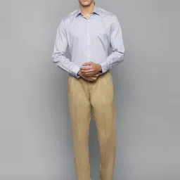 Louis Philippe Khaki Cotton Regular Fit Trousers image 5