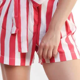 Belle Fille Red & White Striped Shorts image 5