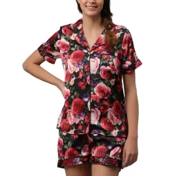 Pretty Loving Thing Multicolor Satin Printed Top & Shorts Set-picture-12