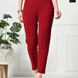 Brainbees Women Pack of 2 Smart Skinny Fit High-Rise Trousers-picture-35