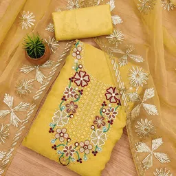 KALINI Embroidered Organza Unstitched Dress Material-picture-24