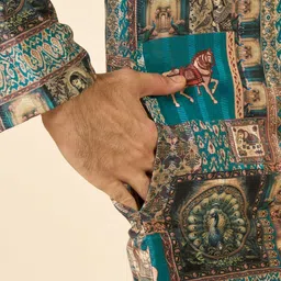 Diwas by Manyavar Ethnic Motifs Printed Mandarin Collar Straight Kurta image 4