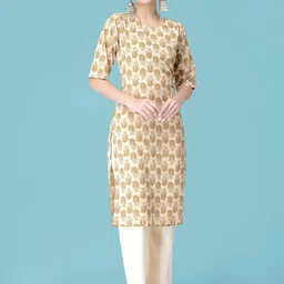 Ethnic basket Women Multicoloured Poly Crepe Kurta Sets-picture-37