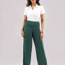 Blissclub AM:PM Women Cotton Wide Leg High-Rise Pants - Lite-picture-11