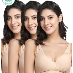 Inner Sense Organic Antimicrobial Feeding Bra Pack Of 3 - Beige-picture-22