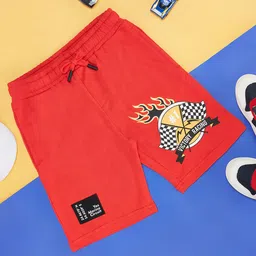 Pantaloons Junior Victory Racer Text Printed Shorts - Red-picture-15