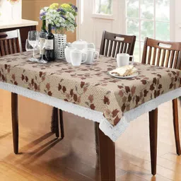 Dakshya Industries PVC Waterproof 6 Seater Dining Table Cover - Brown-picture-30