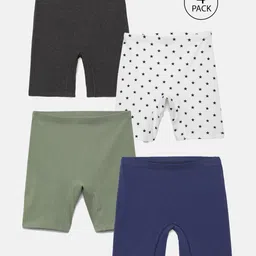 Mackly Pack Of 4 Cotton Elastane Solid & Stars Printed Inner Shorts - Multicolor-picture-14