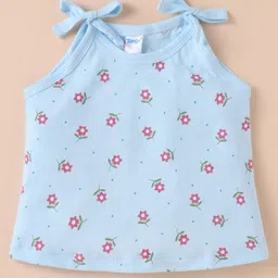 Tango Single Jersey Knit Sleeveless Slip With Floral Print - Light Blue-picture-20