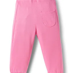 Babyhug French Terry Knit Full Length Lounge Pant with Heart Design - Pink image 2