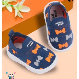PASSION PETALS Abstract Designed Slip On Musical Shoes - Navy Blue Orange & Grey image 3