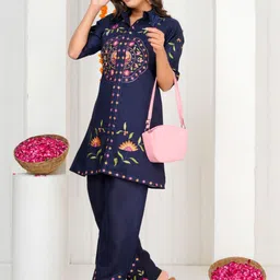 Kaftanize Embroidered Tunic With Trouser Co-Ords image 5