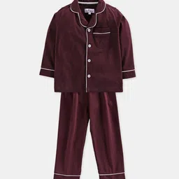 Nite Flite Unisex Kids Maroon Night suit-image-70