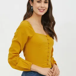 Harpa Women Mustard Solid Top image 3