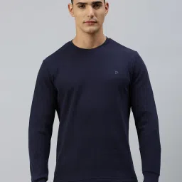 Sporto Navy Loose Fit Textured Round Neck Sweatshirt image 1