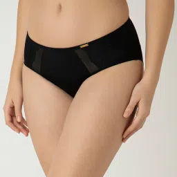 Clovia Black Polyamide Regular Fit Panty image 1