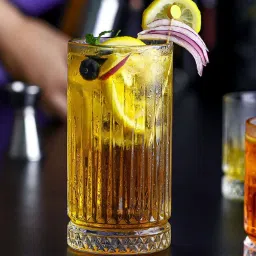 Smokey Cocktail Transparent Crystal Tall Flow Geo Glass (435ml) - Set of 6 image 1