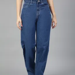 Kotty Blue Cotton Lycra Solid Jeans image 1