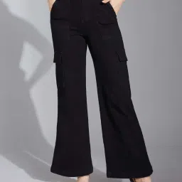 Life With Pockets Black Plain High-Rise Jeans image 1