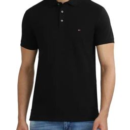 Tommy Hilfiger Black Slim Fit Polo T-Shirt-picture-29