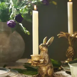 Pure Home and Living Gold Polyresin Rabbit Candle Holder-image-54