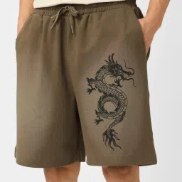 The Souled Store Brown Regular Fit Printed Shorts image 1