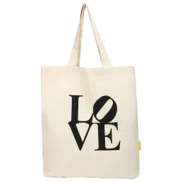 Forever 21 Love Beige Printed Medium Tote Handbag-image-3