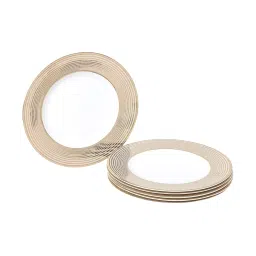 Home4U White & Gold Bone China Platina Dinner Plate image 1