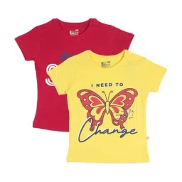 Proteens Kids Yellow & Red Printed T-Shirts (Pack of 2)-image-47