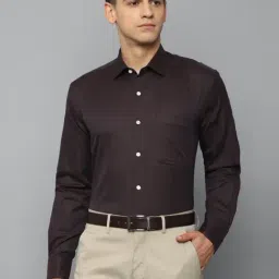 Louis Philippe Brown Cotton Regular Fit Striped Shirt-picture-15