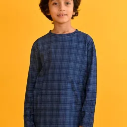 Anthrilo Boys Blue Checks T-Shirt image 1
