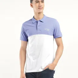 Levi's White Cotton Regular Fit Colour Block Polo T-Shirt image 1
