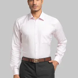 Raymond Light Red Cotton Regular Fit Self Pattern Shirt-image-49