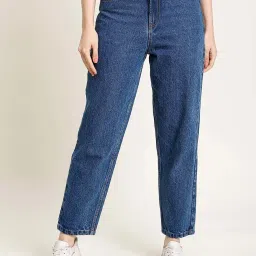 Bene Kleed Blue Cotton Regular Fit High Rise Jeans image 1