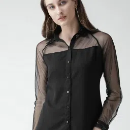 KASSUALLY Black Relaxed Fit Shirt image 1