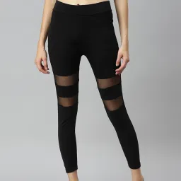 Aarika Black Mid Rise Sports Track Pants image 1