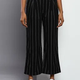 TOMMY HILFIGER Black Striped Mid Rise Pants image 1