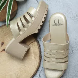 Carlton London Women's Gold Casual Sandals image 1