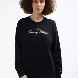 TOMMY HILFIGER Navy Cotton Graphic Print Sweatshirt image 1