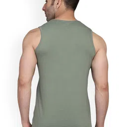 SLOWLORIS Men Pack Of 2 Printed Bio-Wash Combed Cotton Gym Vests image 4