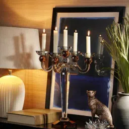 Pure Home and Living 3 Tone 5 Arm Cut Glass Crystal Candle Holder-picture-45