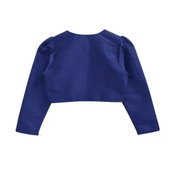 A.T.U.N. Navy Solid Full Sleeves Shrug image 2