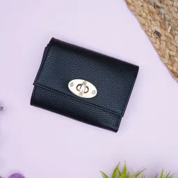 Carlton London Navy Small Tri-Fold Wallet for Women image 1